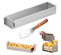 Lejelyma Torta rettangolo, stampo per torta in acciaio inossidabile antiaderente da 16x4x2 con pala, accessori da forno facili da pulire per la padella di brownie tiramisu