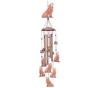 Lejelyma Wind Chimes, 38 inch Metal Wolf Decor with Hook, Wolf Gifts for Women/Men/Sympathy/Memorial/Birthday/Festival
