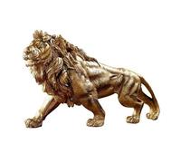 LEJIAJU Statuetta decorativa in resina a forma di leone, squisita scultura del re della giungla, decorazione da collezione