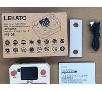 LEKATO Amplificatore per chitarra elettrica e basso, modellazione di armadi IR, simulazione multi-effetti con loop drum machine autonomia 4H OTG USB interfaccia audio BT Audio LCD da 1,7" (bianco)