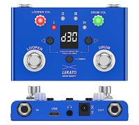 LEKATO Drum Looper Pedal con Tuner, 4 Loops 11 Minutes Loop Pedal con Drum Machine 30 Drums con App per personalizzare modificare e salvare il groove di batteria per chitarra elettrica e basso