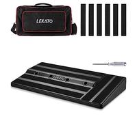 LEKATO - Pedaliera per chitarra, 50,8 x 25,4 x 6,1 cm, custodia per pedale per chitarra, con scomparto per alimentatore, borsa per il trasporto e nastro di montaggio