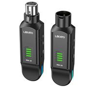 LEKATO Trasmettitore e ricevitore microfono XLR wireless da 2,4 GHz, alimentazione phantom 48 V, microfoni a condensatore/dinamici, Plug & Play, runtime 8H per sistemi PA, mixer, performance live (MW