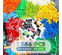 Lekebaby Classic Building Bricks Set 1546 pezzi Basic Building Blocks con ruote, Creative Compatibile con tutte le principali marche
