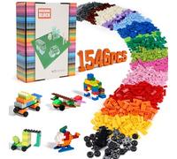 Lekebaby Classic Building Bricks - Set di 1546 blocchi di base con ruote, STEM Creative compatibile con tutte le principali marche