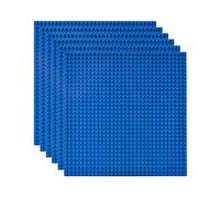 Lekebaby Set di 6 piastre di Bbase classiche blu, piastra di costruzione blu, classica 32 x 32 cm, blu chiaro, piastra blu 25,5 x 25,5 cm, compatibile con le più grandi marche