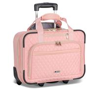 Lekebobor Rolling Laptop Bag - Valigetta con ruote per donne, adatta fino a 15,6 pollici, resistente all'acqua, per lavoro, viaggi e affari, rosa