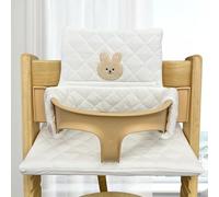 LEKEFET - Cuscino da seduta per Tripp Trapp, 2 pezzi, impermeabile, rimovibile e morbido, facile da pulire e fissare, colore: bianco, coniglio