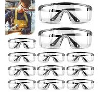 LEKEFETO 12 occhiali protettivi da lavoro, occhiali di sicurezza, anti-appannamento, trasparenti