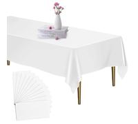 LEKEFETO 12 tovaglie usa e getta, impermeabile, colore bianco, resistente all'olio, per compleanno, per feste, matrimoni, casa, picnic, compleanno, bianco, 137 x 274 cm