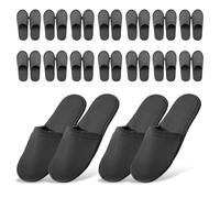 LEKEFETO 15 paia di pantofola antiscivolo per hotel, colore grigio: comode e traspiranti, set di pantofola unisex per ospiti, in spugna, 38/40 EU