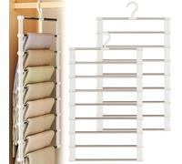 LEKEFETO 2 grucce per pantaloni, salvaspazio, per appendere pantaloni, sciarpe, asciugamani, cravatte