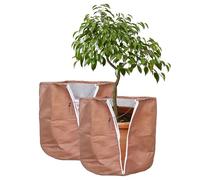 LEKEFETO 2 pezzi di protezione termica per piante: 40 x 40 cm, vasi di protezione invernale per piante, pellicola di alluminio, sacchetti protettivi termici con chiusura lampo e coulisse, da gelo e