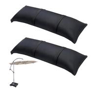 LEKEFETO 2 Sacchi di sabbia per ombrellone - Sacchi di ponderazione in tessuto Oxford, sacchi di sabbia per gazebo e esterni (nero)