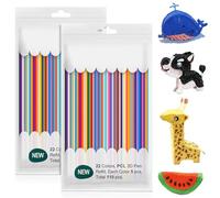 LEKEFETO 22 Colori 3D Penna Filamento PCL: 220 Pezzi 3D Doodler Penne Ricariche 2,5mm, Ricariche per Penne di Stampa 3D per Bambini, Filamento P Basse Temperature, Set di Accessori per Penna 3D