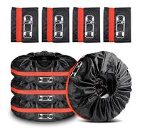 LEKEFETO 4 coperture per pneumatici rossi da 80 cm: impermeabile in poliestere, protezione per pneumatici, pneumatici invernali, copertura stabile per la conservazione degli pneumatici, per il