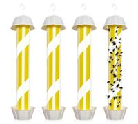 LEKEFETO 4 Pezzi Grande Trappola per Mosche per Interno & Esterno, Trappola per Mosche e Zanzare con Riflettenti & Strisce Adesive, Trappola per Mosche da Frutta, Trappola per Mosche da Frutta per