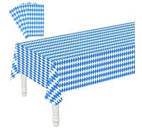 LEKEFETO 4 pezzi tovaglia Oktoberfest 137 x 274 cm blu bianco diamanti impermeabili tovaglie bavaresi monouso Oktoberfest decorazione da tavolo per Oktoberfest tedesco compleanno decorazioni