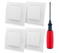 LEKEFETO 4 pulsanti di accensione da incasso 10 A, interruttore on/off da 250 V, colore bianco