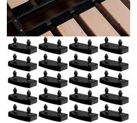 LEKEFETO 40 supporti per rete a doghe, 53 x 9 mm, supporti laterali in plastica per il fissaggio e il fissaggio di doghe in legno al telaio del letto (nero)