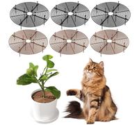 LEKEFETO 6 griglie rotonde di protezione per piante, 30 cm, griglia per vasi di fiori, gatti, per animali domestici (nero e marrone)