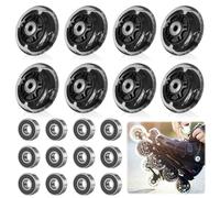 LEKEFETO 8 rotelle per pattinaggio in linea, 72 mm, colore nero, trasparente, in linea, con 8 cuscinetti a sfera, universali, per tutti i tipi di pattini a rotelle, colore: nero