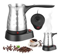 LEKEFETO Caffettiera turca elettrica: 500 ml 600 W in acciaio inox caffè turco con manico pieghevole, caffettiera per caffè turco, per viaggi, casa, ufficio