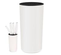 LEKEFETO Ceppo portacoltelli universale senza coltello - Portacoltelli bianco per tutti i coltelli da cucina - Supporto rotondo con inserto estraibile