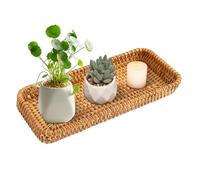 LEKEFETO Cesto portaoggetti in rattan intrecciato, per cassetti, cucina, soggiorno (27,5 x 11 x 4 cm)