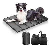 LEKEFETO Coperta per cani da viaggio, lavabile, pieghevole, per cani, campeggio, impermeabile, per esterni, per cani di taglia media e grande, colore nero, 120 x 70 cm