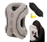 LEKEFETO Cuscino da viaggio gonfiabile, cuscino gonfiabile, cuscino da viaggio, cuscino per cervicale, comodo supporto per testa e mento per aereo, per viaggi in treno, campeggio (maschera per gli