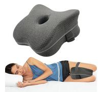 LEKEFETO Cuscino per ginocchia per chi dorme sul fianco: cuscino per gambe in memory foam, cuscino ortopedico per gambe, aiuta con dolore al ginocchio, cuscino per gambe in schiuma, con cintura di