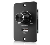 LEKEFETO DC 12-24 V LED Dimmer PWM, interruttore dimmer 5 A, 3 fili, interruttore dimmer, ricarica rapida USB, QC 3.0, dimmer per lampade LED, dimmer a LED per camper, barca, camion, roulotte