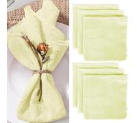 LEKEFETO Eleganti Tovaglioli di Stoffa: 6 Pezzi 100% Cotone, Tovaglioli da Cena, Pieghevoli, Riutilizzabili, per Matrimoni, Pranzi in Famiglia, Decorazione per Tavoli (42X42cm, Giallo Chiaro)