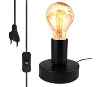 LEKEFETO Lampada da comodino retrò con interruttore a cavo, attacco E27, vintage, portalampada da tavolo, E27, base per lampada da comodino, decorazione per la casa (senza lampada)