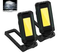 LEKEFETO Lampada da lavoro a LED, 2 pezzi, con funzione girevole e base magnetica, per auto, campeggio, officina
