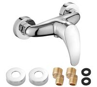 LEKEFETO Miscelatore monocomando per doccia, rubinetto doccia argentato, beccuccio G ½, valvola in ceramica, nucleo monocomando