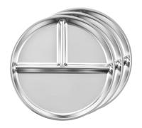 LEKEFETO Piatti in Acciaio Inox Divisi da 23 cm - Stoviglie Con Suddivisione per Bambini e Adulti Bariatric