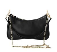 LEKEFETO Piccola borsa da donna in pelle PU, piccola borsa a tracolla nera da donna, con tracolla e tracolla (nero), Nero