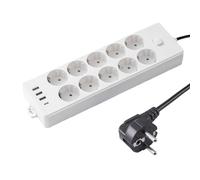 LEKEFETO Presa multipla a 10 prese con USB C e 3 USB A: Ciabatta multipla 14 in 1 con USB, presa multipla USB 10A con cavo da 2 metri, a parete