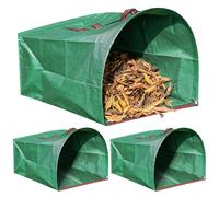 LEKEFETO Sacchi per rifiuti da giardino, 150 l, 3 pezzi da giardino con maniglie, sacco per rifiuti da giardino, riutilizzabile, borsa per camera da letto, resistente alle intemperie, per foglie, rami