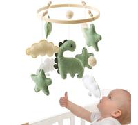LEKEFETO Scacciapensieri per bambini, dinosauro con stelle e nuvole, in legno, decorazione per lettino da bambino, giocattolo sensoriale, regalo per ragazzi e ragazze