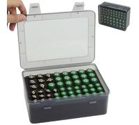 LEKEFETO Scatola di immagazzinaggio della batteria: la scatola della batteria contiene 24 batterie AA e 30 AAA, scatola della batteria, organizer per batteria, scatola di plastica, batterie non