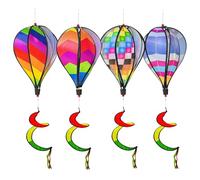 LEKEFETO Set di 4 scacciapensieri con decorazione a mongolfiera, 110 cm, con telaio in PVC, resistente ai raggi UV, per terrazze e balconi