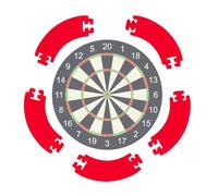 LEKEFETO Set di 5 bersagli protettivi: bersaglio surround, bersaglio per bersaglio, bersaglio per il garage, protezione da parete posteriore, 44 x 13 x 2 cm, colore: rosso