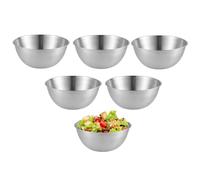 LEKEFETO Set di 6 ciotole in acciaio inox, impilabili in metallo, diametro 16,8 cm