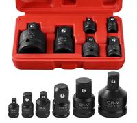 LEKEFETO Set di 8 adattatori a percussione: adattatore per avvitatore a percussione, 1/4", 3/8", 1/2", 3/4", 3/4", adattatore a bussola, cromo molibdeno Sta