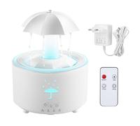 LEKEFETO Umidificatore rotante a nuvole di pioggia con 7 colori LED - 300 ml ombrello umidificatore aromaterapia diffusore con telecomando per camera da letto e soggiorno