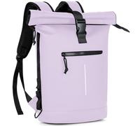 Lekeinchi Zaino Rolltop Uomo Donna Porta PC 17 Pollici | Zaino Impermeabile Uomo Donna - Rains Zaini con Strisce Riflettenti - Zaini da Viaggio Espandibile - Casual Lavoro Università - Lilla