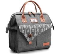 Lekesky Borsa Termica Porta Pranzo Donna 11L, Borse Termiche Morbida Isolata, Borsa Pranzo Multifunzionale Portatile, Impermeabile Borsa Frigo Pranzo Ufficio Viaggio Picnic Studenti, Grigio